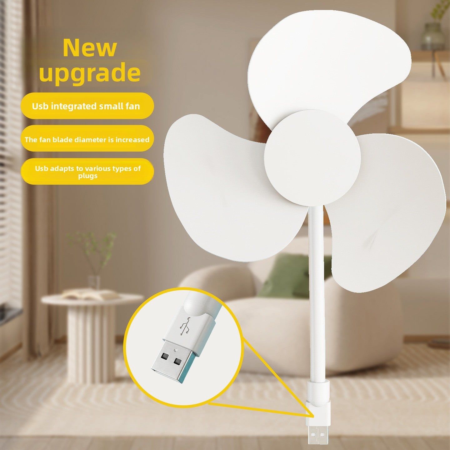 USB Rechargeable Desk Fan with Adjustable Speeds